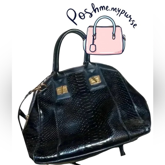 Leather Satchel , Gold Hardware - Picture 1 of 5